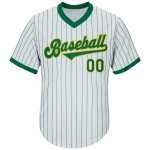 Throwback Shirt Baseball Kelly Rib-Strick Custom Green Jersey Authentic Nadelstreifen Weiß Grün-Gold Kelly Throwback Shirt Baseball Kelly Rib-Strick Custom Green Jersey Authentic Nadelstreifen Weiß Grün-Gold Kelly