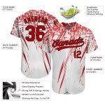 Weiß Design Rot-Schwarz Muster Benutzerdefinierte 3D Authentic Jersey Weiß Design Rot-Schwarz Muster Benutzerdefinierte 3D Authentic Jersey