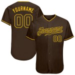 Braun-Gold Baseball Jersey Braun Custom Authentic Braun-Gold Baseball Jersey Braun Custom Authentic
