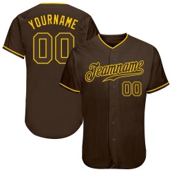 Braun-Gold Baseball Jersey Braun Custom Authentic