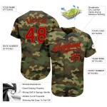 Benutzerdefiniertes Red-Old Baseball Service Authentic Jersey zum Gruß Gold Camo Benutzerdefiniertes Red-Old Baseball Service Authentic Jersey zum Gruß Gold Camo