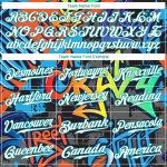 Graffiti Geometrische 3D Custom Weiß-Blaugrün Muster Authentische Baseball Jersey Graffiti Geometrische 3D Custom Weiß-Blaugrün Muster Authentische Baseball Jersey