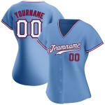 Authentisches Baseballtrikot Custom Blau Hellweiß-Rot Authentisches Baseballtrikot Custom Blau Hellweiß-Rot