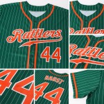 Nadelstreifentrikot Custom Weiß Authentic Baseball Grün Orange-Weiß Nadelstreifentrikot Custom Weiß Authentic Baseball Grün Orange-Weiß