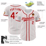Rot Weiß Jersey Baseball Custom Authentic Nadelstreifen Rot Rot Weiß Jersey Baseball Custom Authentic Nadelstreifen Rot