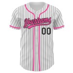 Weiß Custom Authentic Jersey Rosa Baseball Nadelstreifen Schwarz Weiß Custom Authentic Jersey Rosa Baseball Nadelstreifen Schwarz