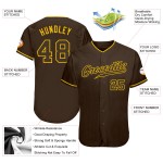 Braun-Gold Baseball Jersey Braun Custom Authentic Braun-Gold Baseball Jersey Braun Custom Authentic