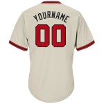 Baseball Custom Rib-Strick Authentic Creme Shirt Jersey Throwback Rot-Schwarz Baseball Custom Rib-Strick Authentic Creme Shirt Jersey Throwback Rot-Schwarz