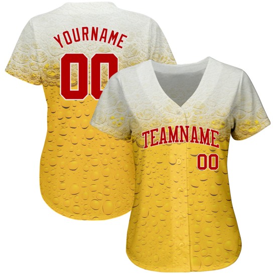 Design Bier Authentische Blase Muster 3D Jersey Custom Baseball Von Glas In