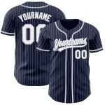 Jersey Navy Weiß-Grau Nadelstreifen Authentic Baseball Custom Weiß Jersey Navy Weiß-Grau Nadelstreifen Authentic Baseball Custom Weiß